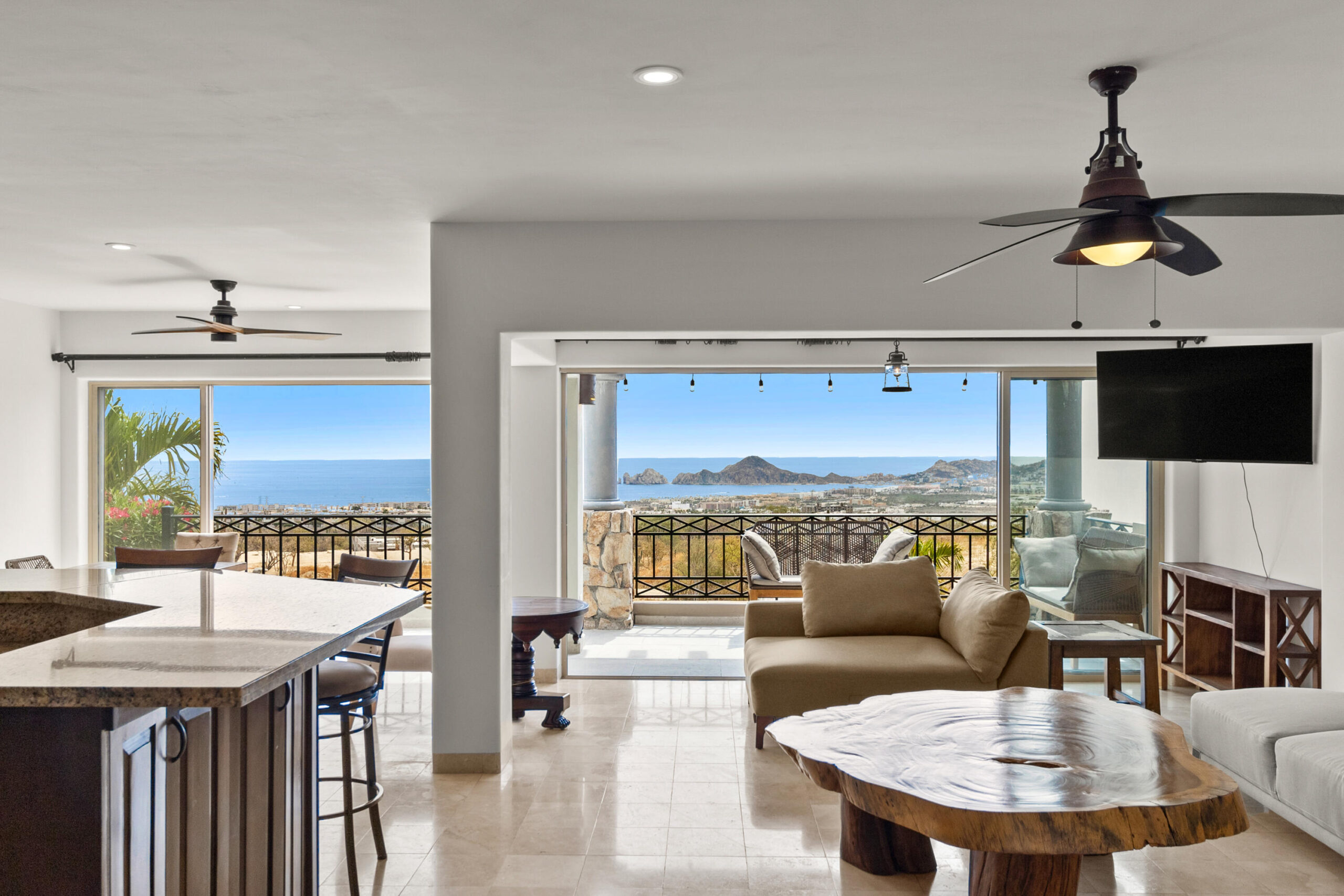 Cabo Luxury Cabo Bello Casa Blue Fin is a rare DUPLEX investment opportunity in the desirable oceanside community of Cabo Bello. This versatile 4-bedroom, 4-bathroom home offers incredible potential for rental income, full-time or multi-generational living, or both. Each level features 2-bedrooms and 2-bathrooms with private entrances in front and back, making it ideal for generating revenue while maintaining personal privacy or hosting extended family and guests.Enjoy beautiful for sale