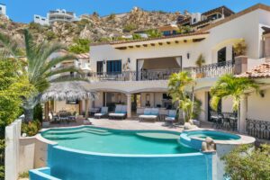 Cabo Luxury Cove Club Casa SerenaAn architectural marvel that seamlessly blends the wonder of the Baja with the beauty and serenity of the Mar de Cortez. Thoughtful sight lines frame beautiful vistas from every room making the home feel like you're living in a resort and private estate at the same time. Designed as a retreat for family and friends by one of the most recognized and renowned architects in Mexico, Jacinto Avalos, Casa Serena blends the attention to detail and fine Mexican craftsmanship appropriately honoring its iconic location. Maintained with an open check book and live in staff, this ocean front masterpiece is now ready for the next fortunate family to make memories and leave their own legacy at Casa Serena. – 140 Camino Pacifico Alto, Cabo San Lucas, BS