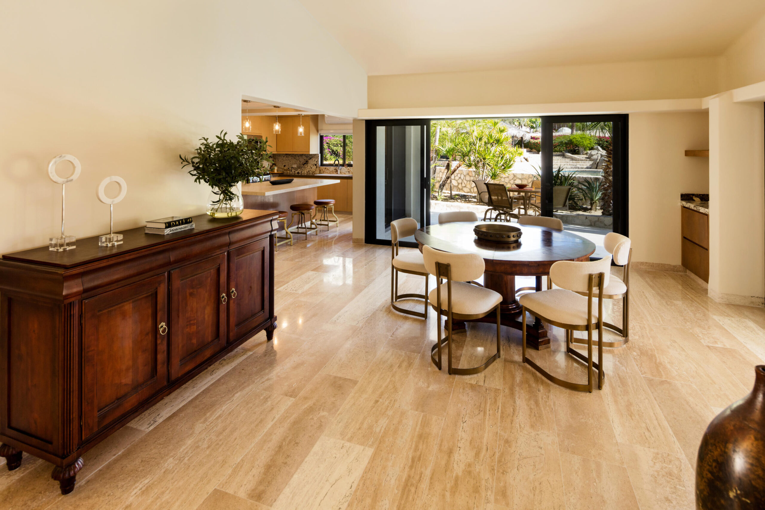Cabo Luxury Pedregal Csl Casa LA PIÑATA A luxury villa located in the exclusive Pedregal Cabo San Lucas. Perfect as a private residence or a high-end vacation rental, this villa offers an exceptional combination of comfort, style, privacy, and location.The villa features 8 bedrooms including a service room (as an independent apartment suite), 8.5 bathrooms, and 13 beds.Fully furnished and equipped with top-quality finishes, providing a turnkey experience.Every detail has been thoughtfully crafted to create an exceptional space for family gatherings and entertaining. The expansive terrace includes a great swimming pool, 2 jacuzzi, bar, 2 BBQ station, 2 fire pits, and multiple lounge areas, to enjoy the very best of Cabo living The interiors feature cozy and elegant living spaces, including a inside bar, games room, media room and impeccable design in every corner Fully furnished and equipped, representing an outstanding opportunity. With its exceptional design, amenities, and location, this villa embodies the best of the Baja lifestyle for sale