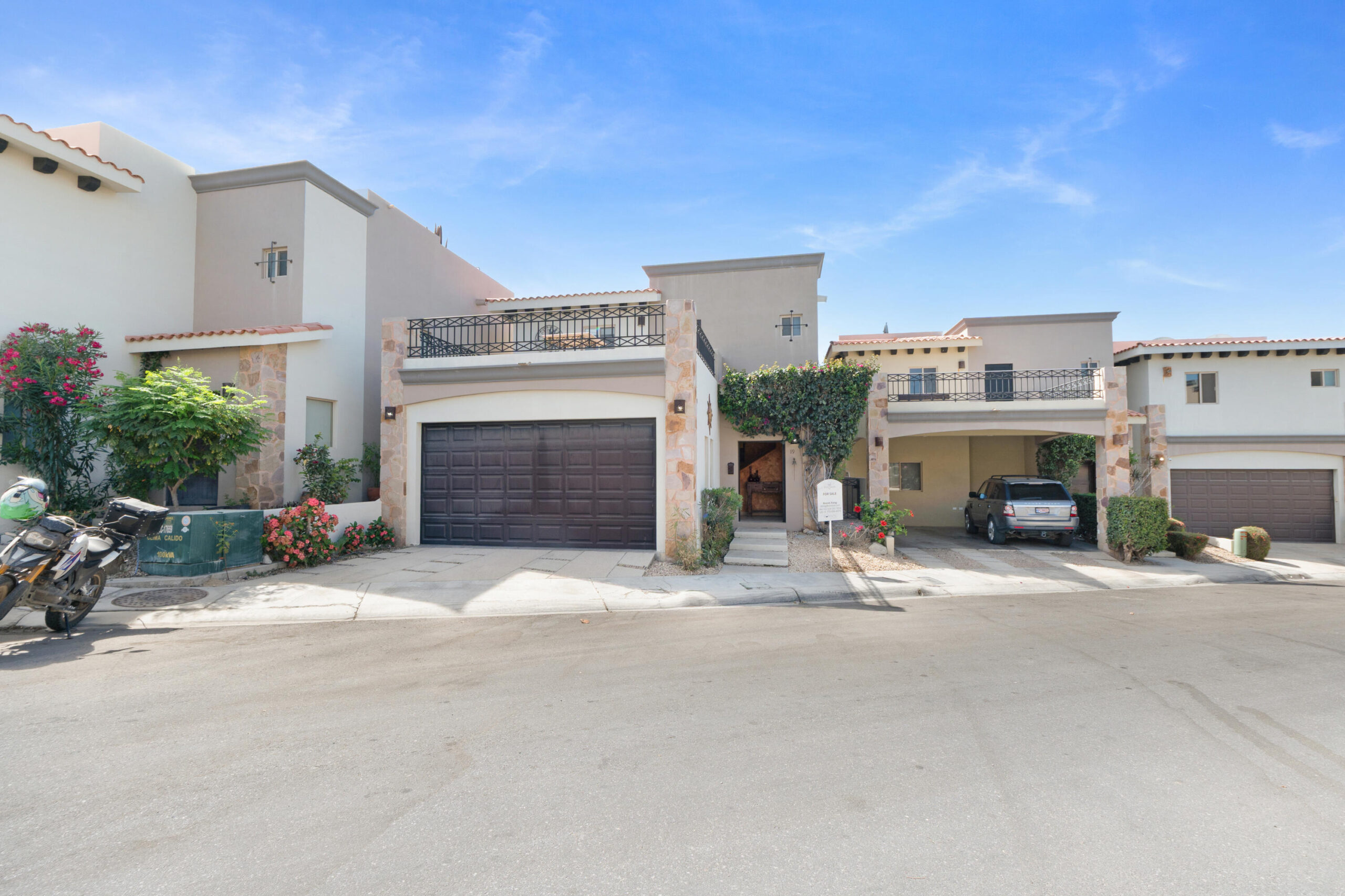 Cabo Luxury Cumbre Del Tezal Move-in ready and fully furnished. 2,045 sq ft of construction on a 2,551 sq ft lot with 3-car parking. Luxury finishes include marble flooring, wood kitchen with granite countertops, built-in wooden closets in all bedrooms, and vanities with tempered glass shower doors in all 3.5 baths. Fully equipped with 5 Gree inverter mini-split A/C units (3 × 1-ton, 2 × 2-ton), LG 22' French Door refrigerator, Whirlpool gas stove, and 1.7 cu ft microwave hood. Additional features: rooftop with bar, grill & sink, private terrace, storage, WiFi smart lock, private 5,000-liter cistern, and termite prevention system. ommunity: pool, gym, sports courts, kids' area, 3 clubhouses & 24/7 gated security for sale