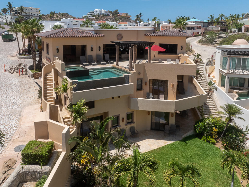 Cabo Luxury Pedregal Csl Villa Descanso is a 9 bedroom 9 full bath, with 2 1/2 baths that is nestled into the private community of Pedregal overlooking the Pacific Ocean. This home has great outdoor space for entertaining, a beautiful garden, pool, large outdoor fireplace, oversized steam room and is just minutes away from downtown Cabo. Walk to the beach and enjoy a sunrise or sunset for sale