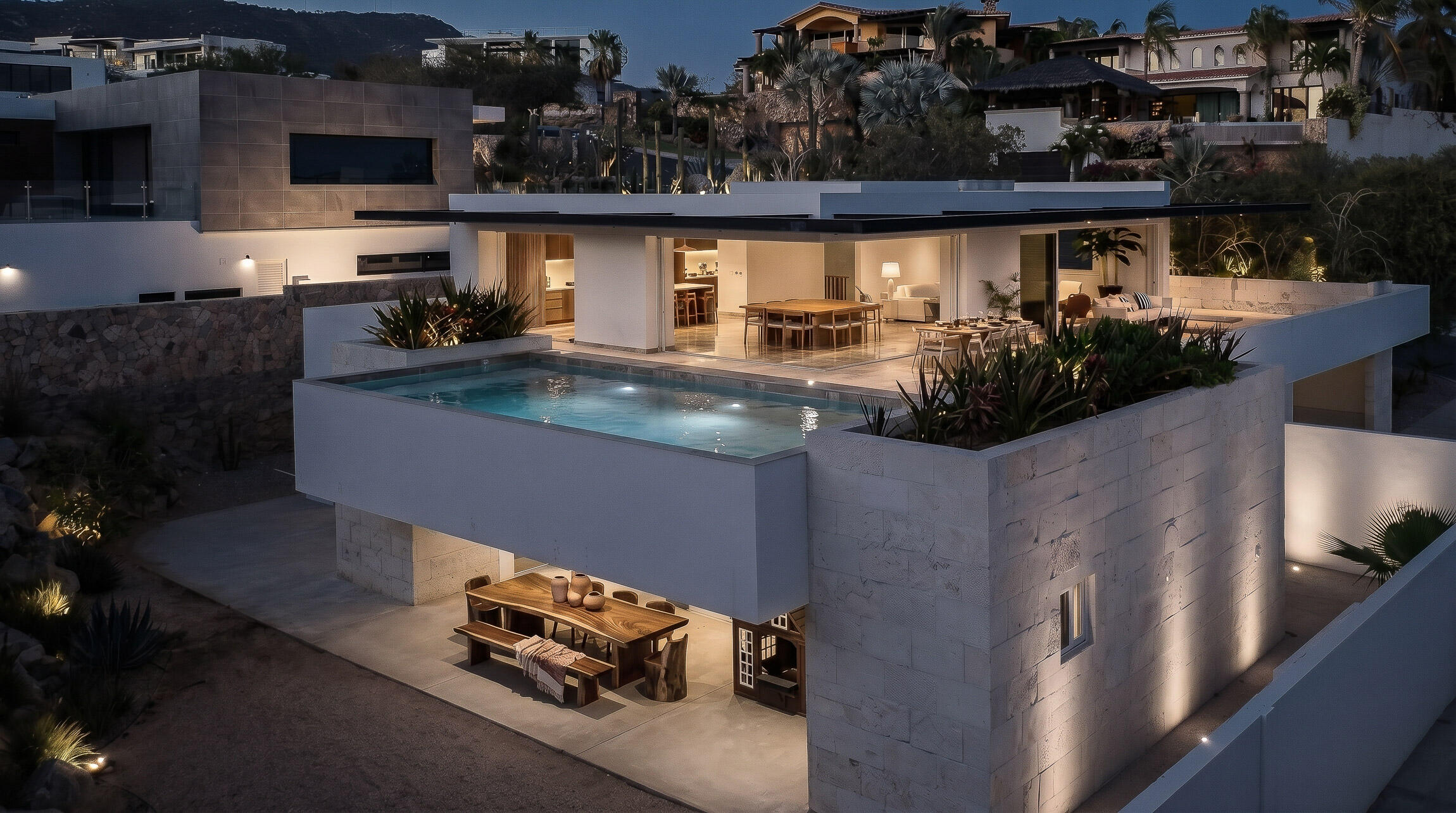 Cabo Luxury Palmilla Estates Discover a standout investment opportunity in coveted Palmilla Estates, where relaxed coastal style meets refined comfort. This single-story 3-bedroom, 3-bath home blends natural stone, warm wood beams, and a gourmet kitchen with high-end appliances, breakfast nook, and full bar. A generous entry courtyard opens to a heated pool, jacuzzi, outdoor kitchen, and a sun-washed yard overlooking the 9th fairway of the Jack Nicklaus Mountain Course. Eligible for a golf membership, it also makes an effortless vacation retreat with close access to Palmilla Beach, world-class amenities, and the charming San José town center. for sale
