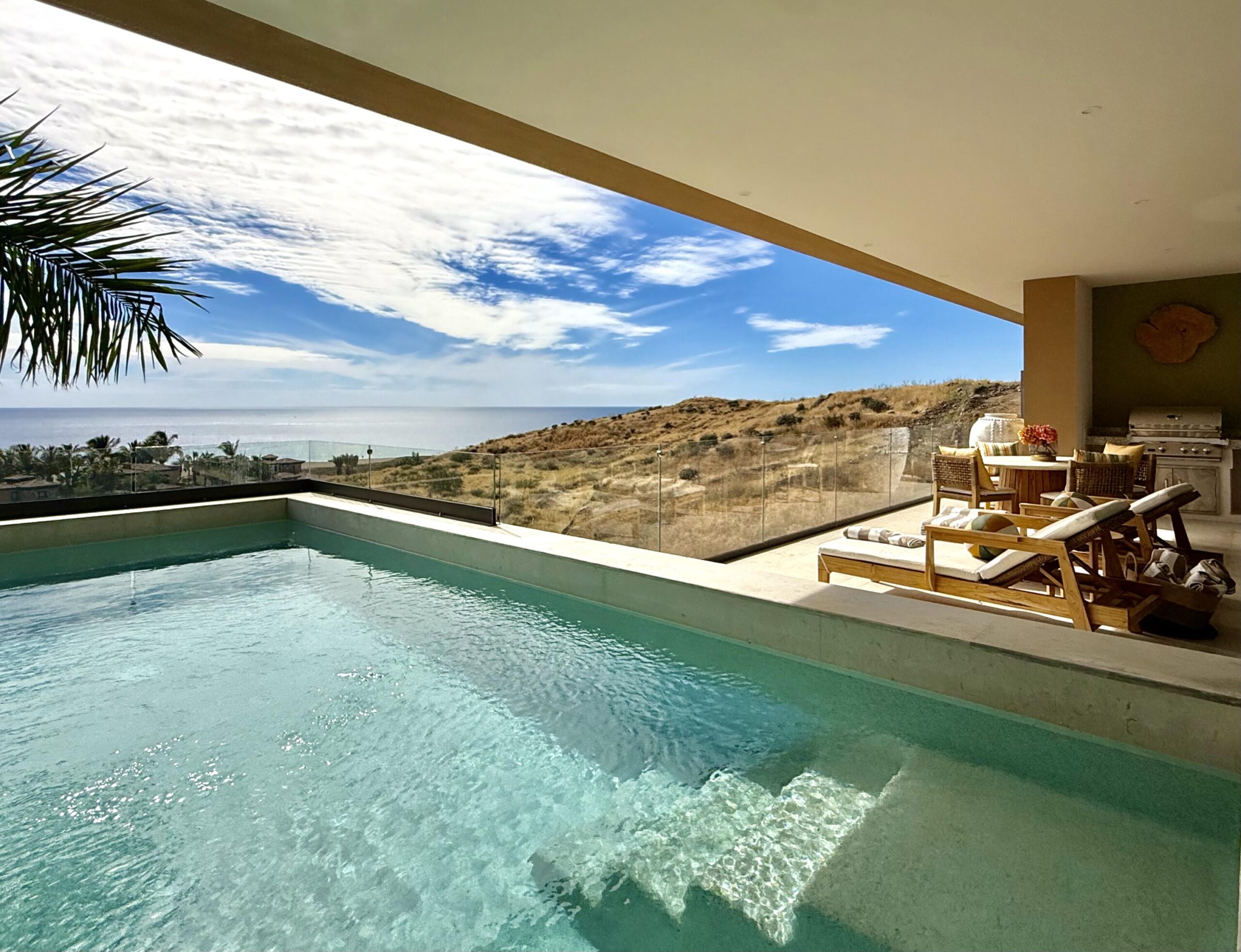 Cabo Luxury Pedregal Csl Introducing La Casa de la Familia Decker (Villa Agave Azul). An exceptional 3-bed, 3.5-bath residence located in the prestigious gated community of Pedregal, Cabo San Lucas. Perfectly positioned just minutes from the main gate, Marina, and downtown. Tastefully designed for relaxed coastal living, it offers an open layout connecting the living, dining, and kitchen areas to a spacious outdoor covered terrace which includes a functional BBQ area. Enjoy a 484 SqFt pool, large Jacuzzi/spa, and lush tropical landscaping that creates a private, peaceful retreat. Perfect for relaxing, entertaining and enjoying time with family and friends. La Casa de la familia Decker (Villa Agave Azul) is a unique opportunity, Ideal as a full-time residence, vacation getaway, or strong rental investment. for sale