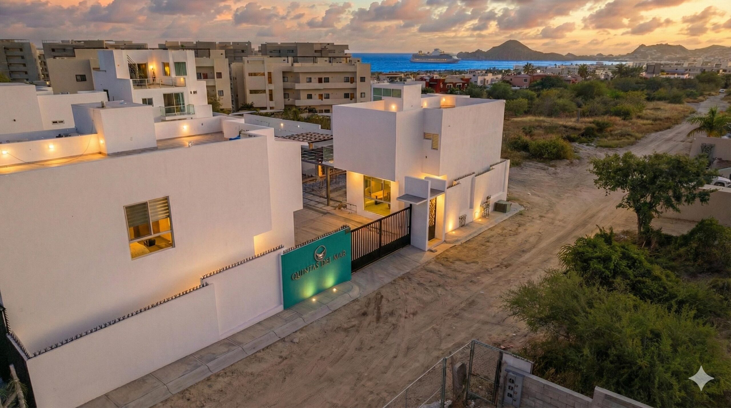 Cabo Luxury Cumbre Del Tezal Move-in ready and fully furnished. 2,045 sq ft of construction on a 2,551 sq ft lot with 3-car parking. Luxury finishes include marble flooring, wood kitchen with granite countertops, built-in wooden closets in all bedrooms, and vanities with tempered glass shower doors in all 3.5 baths. Fully equipped with 5 Gree inverter mini-split A/C units (3 × 1-ton, 2 × 2-ton), LG 22' French Door refrigerator, Whirlpool gas stove, and 1.7 cu ft microwave hood. Additional features: rooftop with bar, grill & sink, private terrace, storage, WiFi smart lock, private 5,000-liter cistern, and termite prevention system. ommunity: pool, gym, sports courts, kids' area, 3 clubhouses & 24/7 gated security for sale