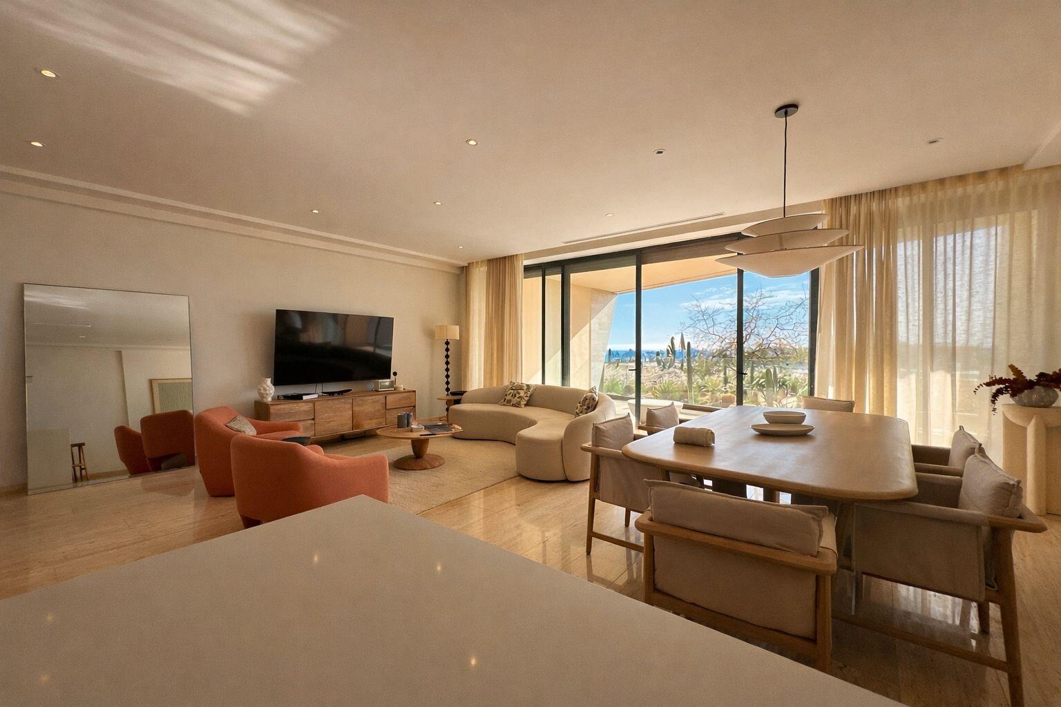 Cabo Luxury Tramonti Beautiful fully furnished 3-bedroom condominium offering comfort, style, and convenience. This spacious unit features an open-concept living and dining area, a well-appointed kitchen, and three generously sized bedrooms designed for relaxation. The primary suite includes a private bathroom and ample closet space.The condo is tastefully furnished and move-in ready, making it ideal as a full-time residence, vacation home, or investment property. Enjoy a bright and welcoming atmosphere with plenty of natural light throughout the living spaces.Located in a desirable community, residents can enjoy nearby amenities, dining, shopping, and beaches. Don't miss this opportunity to own a turnkey property in a great location! for sale