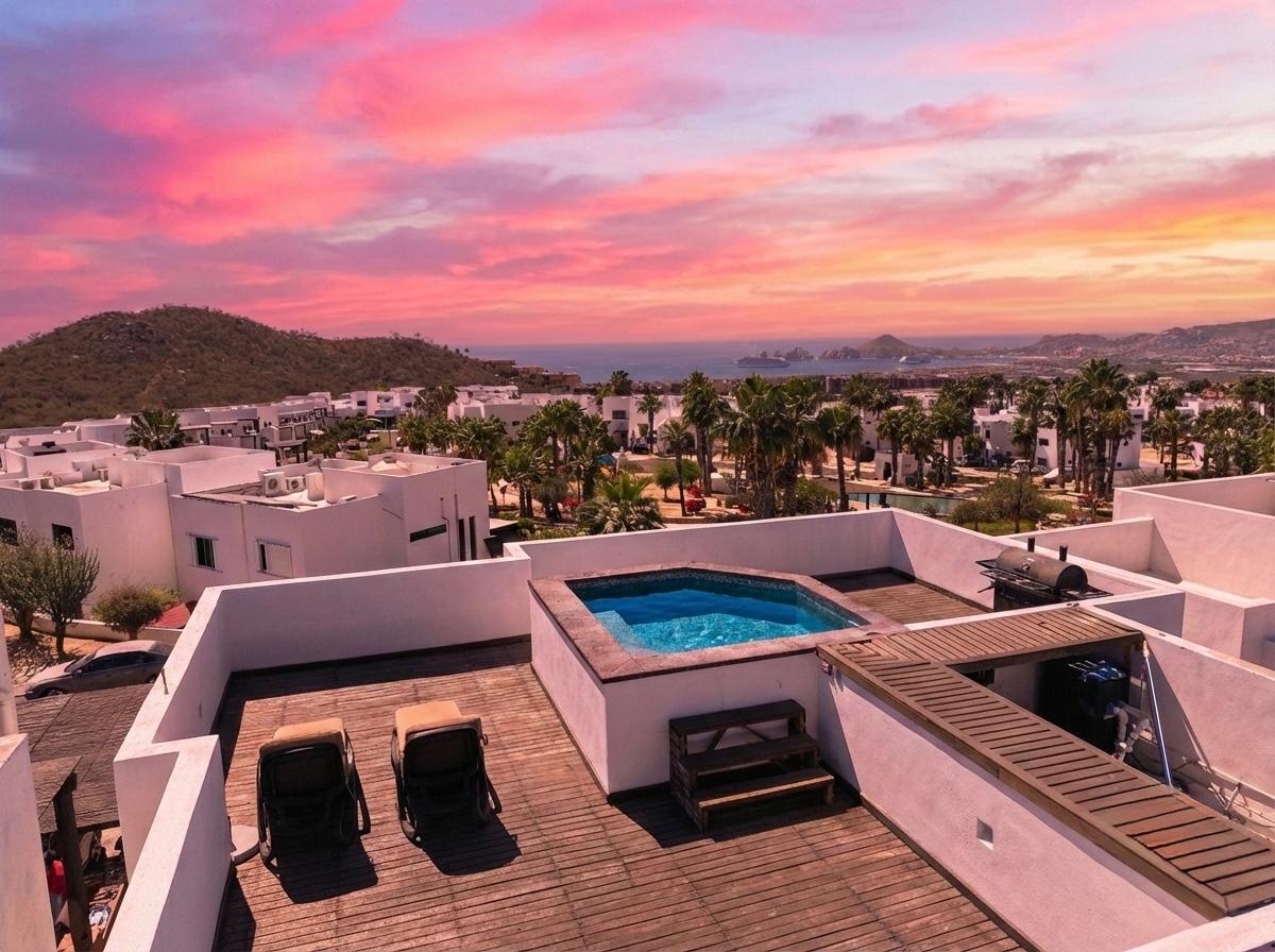 Cabo Luxury Lienzo Charro Prime Location: Situated in the heart of the city, you'll be just a few steps away from restaurants, shops, bars, and the beach. The convenience is unmatched.Investment Opportunity: Thanks to its size and location, this property is ideal for vacation rentals. Generate income while you're not using it, or live in one part and rent out the other.Spacious Design: With 4 generous bedrooms and 4 bathrooms, the house offers more than enough space for a large family or for hosting friends.Versatile Outdoor Space: The corner lot provides the possibility of creating a garden, a lounge area, or even a pool.This property represents a unique opportunity to live the dream of a beachside lifestyle, combining the comfort of a large house with the excitement of living in the city center. for sale