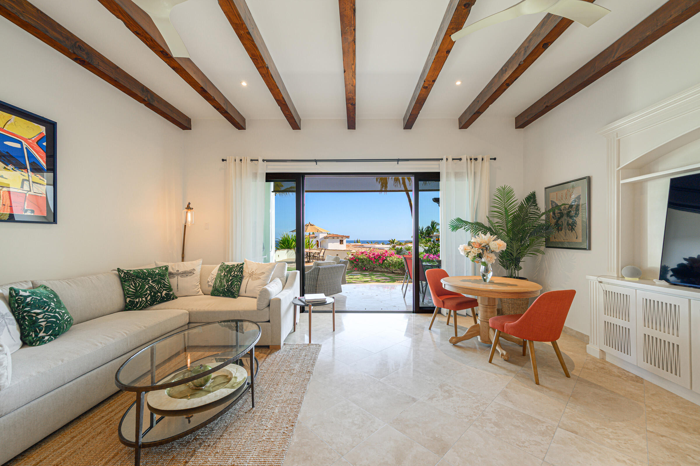Cabo Luxury Bahia Del Tezal Located in the desirable ocean side area of Cabo San Lucas, within Bahía del Tezal, this bright and well-maintained 2-bedroom, 2-bathroom condo offers one of the best value opportunities in Cabo. The unit features a functional open layout with great natural light, a clean and inviting living space, and move-in ready condition. Ideal for full-time living, a vacation getaway, or a rental investment. Just minutes to Medano Beach and close to shopping, dining, and grocery stores. A great opportunity for savvy buyers seeking rental income potential and strong value. The building offers a rooftop common area with pool, lounge area, and ocean, city, and mountain for sale