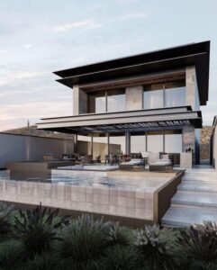 Cabo Luxury Lienzo Charro Experience coastal luxury in this contemporary home at next Quivira Golf Club, Los Cabos. Enjoy your private pool, beautiful garden, and spacious terrace under the Baja California sun.Just 35 minutes from Los Cabos International Airport, 12 minutes from local amenities, and a 5-minute walk to the beach. The community offers a golf club, exclusive amenities, and easy access to shopping.Parking for 2 vehiclesNatural materials facade blending with the landscapeTotal area: 455 m² (315 m² living, 300 m² gardens)Luxurious interiors:Equipped kitchen with islandOpen concept with built-in furniture1 master and 3 secondary bedrooms, each with bath and walk-in closetAmple lighting throughoutExteriorsCovered terrace with golf course – S/N balcones, Cabo San Lucas, BS