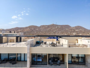Cabo Luxury Breeze Of Cabo Discover this modern 2-bedroom, 2-bathroom condo located in the highly sought-after Sunset area of Cabo San Lucas. This corner unit offers maximum privacy with only one neighbor and features spacious windows and a cozy terrace where you can enjoy breathtaking sunrises and sunsets. The property includes underground parking, access to a shared rooftop with a swimming pool and panoramic ocean – Solaria Turnkey Penthouse, Cabo Corridor, BS