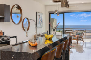 Cabo Luxury Veranda Residences Imagine a boutique community experience with resort amenities VERANDA offers you 18 condo units. 2 towers of 9 units each; three per level. 2 and 3 Bedroom layouts, with double height ceilings. Upscale finishes including: Marble floorings, Granite countertops, Solid wood carpentry in kitchen, doors, closets and bathroom cabinetries. Pocket door.Appliances included: microwave, 6-burner gas range, oven, dishwasher, sink with faucet, water heater and AC mini splits in bedrooms and living space. Garden Level units with Private Patio. Penthouses have Private Rooftop Terrace, including Marble flooring, Grill, Bar, Pergola and Half Bathroom.Community amenities: pool and jacuzzi, guest bathrooms, grill and bar, picnic area, kids area, gym, elevators, guests parking. – Tramonti, Cabo Corridor, Cabo Corridor, BS