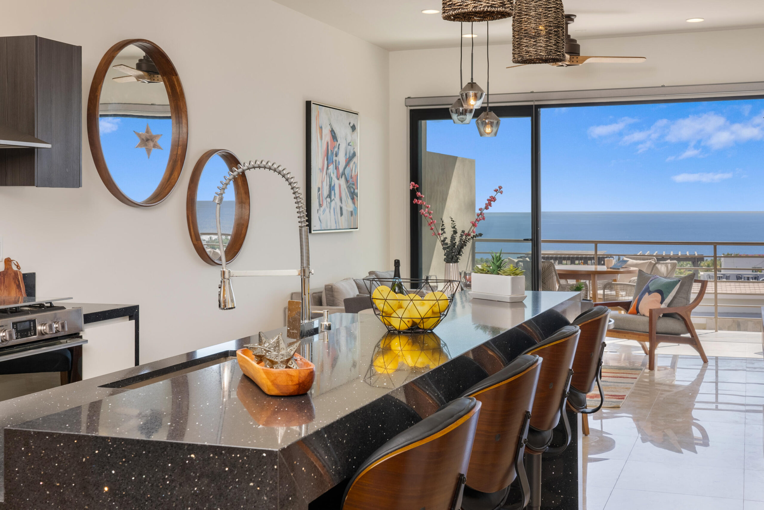 Cabo Luxury Veranda Residences Imagine a boutique community experience with resort amenities VERANDA offers you 18 condo units. 2 towers of 9 units each; three per level. 2 and 3 Bedroom layouts, with double height ceilings. Upscale finishes including: Marble floorings, Granite countertops, Solid wood carpentry in kitchen, doors, closets and bathroom cabinetries. Pocket door.Appliances included: microwave, 6-burner gas range, oven, dishwasher, sink with faucet, water heater and AC mini splits in bedrooms and living space. Garden Level units with Private Patio. Penthouses have Private Rooftop Terrace, including Marble flooring, Grill, Bar, Pergola and Half Bathroom.Community amenities: pool and jacuzzi, guest bathrooms, grill and bar, picnic area, kids area, gym, elevators, guests parking. for sale