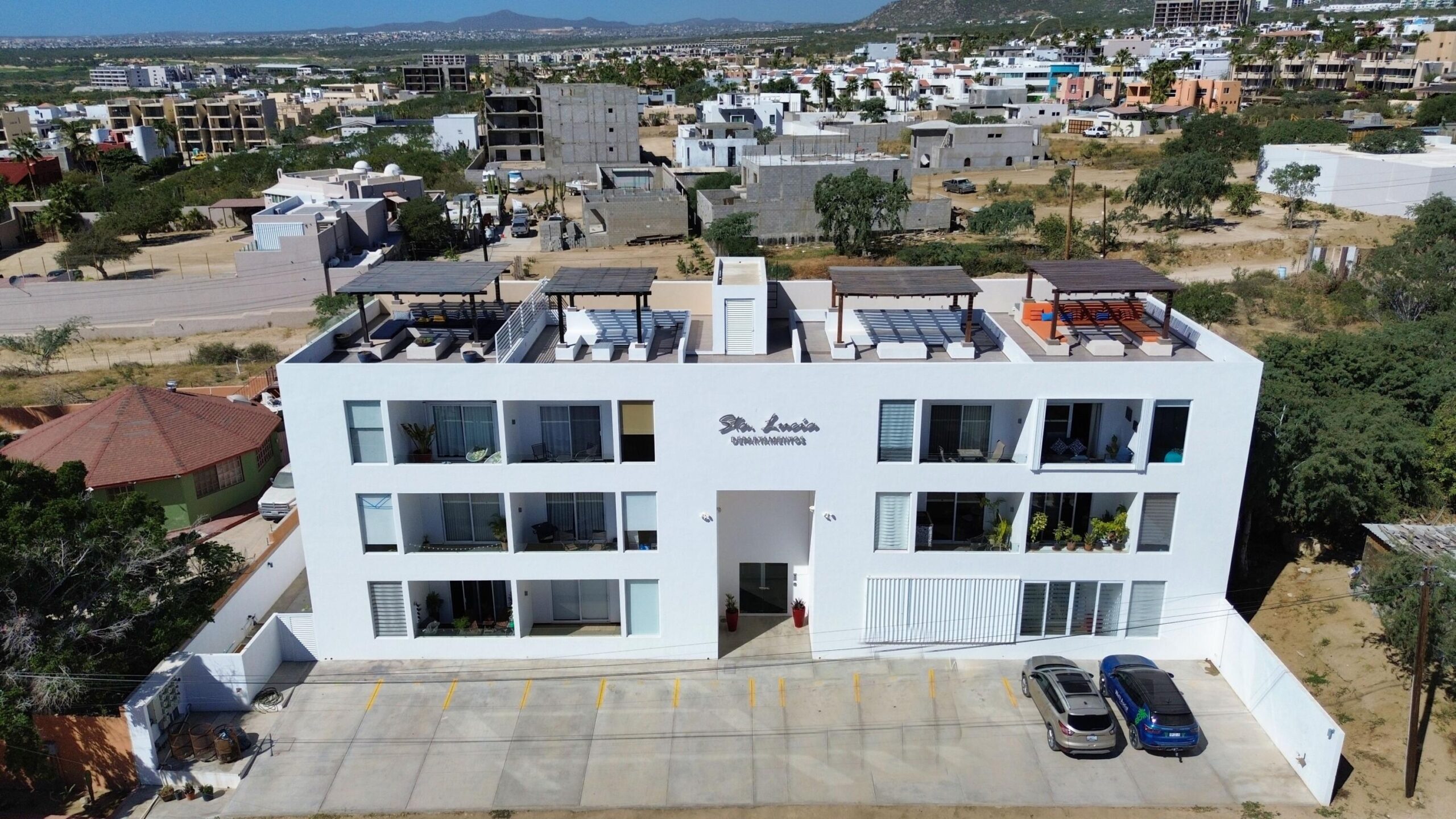Cabo Luxury Vista Vela Sunset Penthouse fully furnished and turnkey, located in VistaVela Sunset. This PH features spacious interiors, an open-concept living and dining area, and a fully equipped kitchen with appliances included. The unit comes completely furnished, ready to move in or start generating rental income immediately.The highlight of the property is its oversized private rooftop terrace, offering ample space to design and create any concept you envision -- from a lounge area, outdoor kitchen, jacuzzi, or entertainment space. Ideal for those looking to customize their outdoor living experience and maximize the Cabo lifestyle.Amenities:6 swimming poolsFully equipped fitness centerClubhousePadel and pickleball courtsLandscaped gardens and green areasPutting green24/7 gated security for sale
