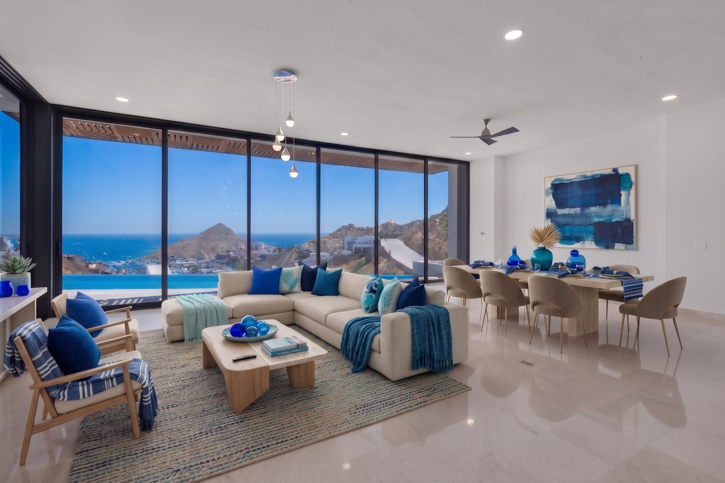 Cabo Luxury Pedregal Csl Introducing La Casa de la Familia Decker (Villa Agave Azul). An exceptional 3-bed, 3.5-bath residence located in the prestigious gated community of Pedregal, Cabo San Lucas. Perfectly positioned just minutes from the main gate, Marina, and downtown. Tastefully designed for relaxed coastal living, it offers an open layout connecting the living, dining, and kitchen areas to a spacious outdoor covered terrace which includes a functional BBQ area. Enjoy a 484 SqFt pool, large Jacuzzi/spa, and lush tropical landscaping that creates a private, peaceful retreat. Perfect for relaxing, entertaining and enjoying time with family and friends. La Casa de la familia Decker (Villa Agave Azul) is a unique opportunity, Ideal as a full-time residence, vacation getaway, or strong rental investment. for sale