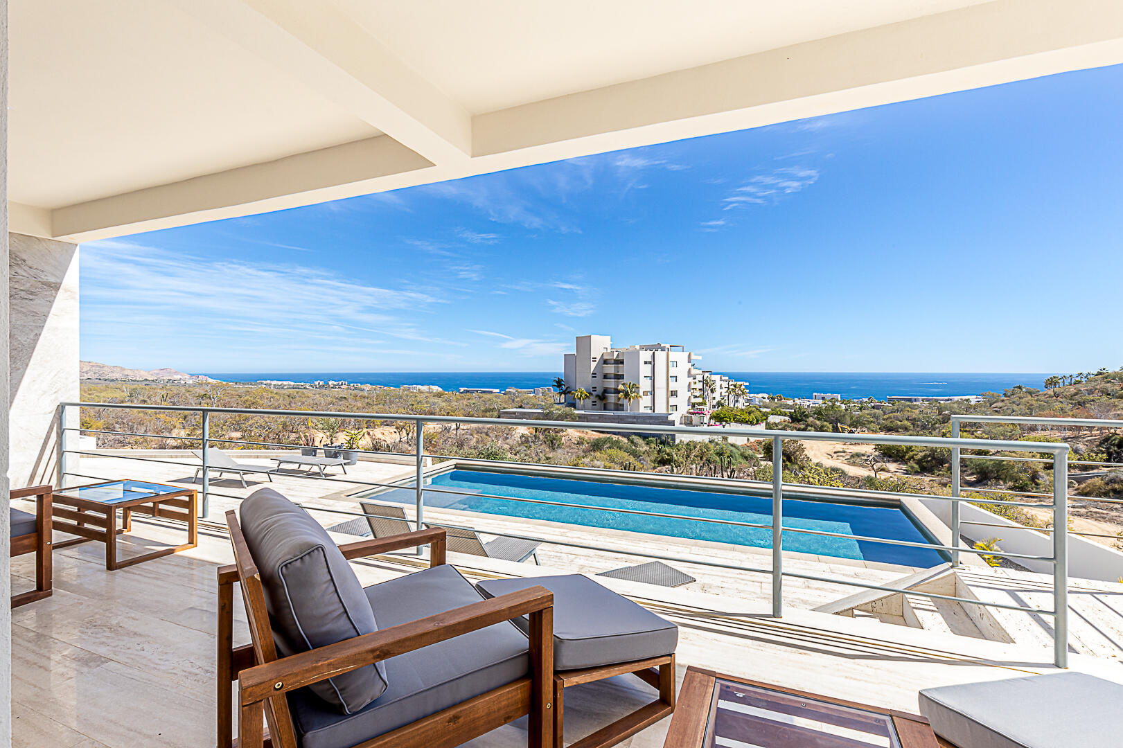 Cabo Luxury Amaterra Casa Endless Summer is a fully furnished two bedroom condo in Amaterra with fantastic rental history and is totally turn-key. Not only will you get a move-in ready condo, but also immediately take over a proven income producing rental asset. Well located, Casa Endless Summer is just a 10 minute drive to the marina and less than a 10 minute walk to Medano Beach. Relax in comfort with 24/7 security, heated rooftop pool with ocean for sale