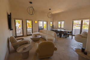 Cabo Luxury Casa Nima Experience resort-style living in this spacious and beautifully designed 3-bedroom, 3-bathroom residence within the exclusive Casa Nima community. Occupying the entire floor, this unique home offers exceptional privacy with no neighboring units next to you. Mediterranean-inspired architecture, elegant arches, and abundant natural light create a warm and sophisticated atmosphere. The expansive living and dining areas flow seamlessly to a generously sized terrace, perfect for entertaining and outdoor BBQ gatherings. Custom cabinetry throughout is included. Residents enjoy world-class amenities including a fitness center, restaurant, kids club, pet park, pickleball courts, and lush grounds, all thoughtfully designed to deliver the feel and service of a luxury resort. – 3400 P. Finisterra, San Jose del Cabo, BS