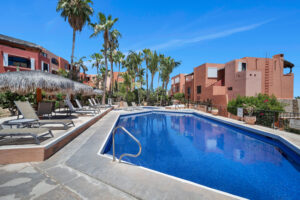 Cabo Luxury Cabo Bello Plaza Calafia in Cabo Bello is known for its charm, elegance, privacy, and access to one of the only swimmable beaches in Cabo San Lucas. This unique condominium features an open concept layout with 2 spacious bedrooms, each with its own en-suite bathrooms, perfect blend of comfort, privacy and functionality. Perfectly situated between two sparkling swimming pools, – Plaza Calafia, Cabo Corridor, Cabo Corridor, BS