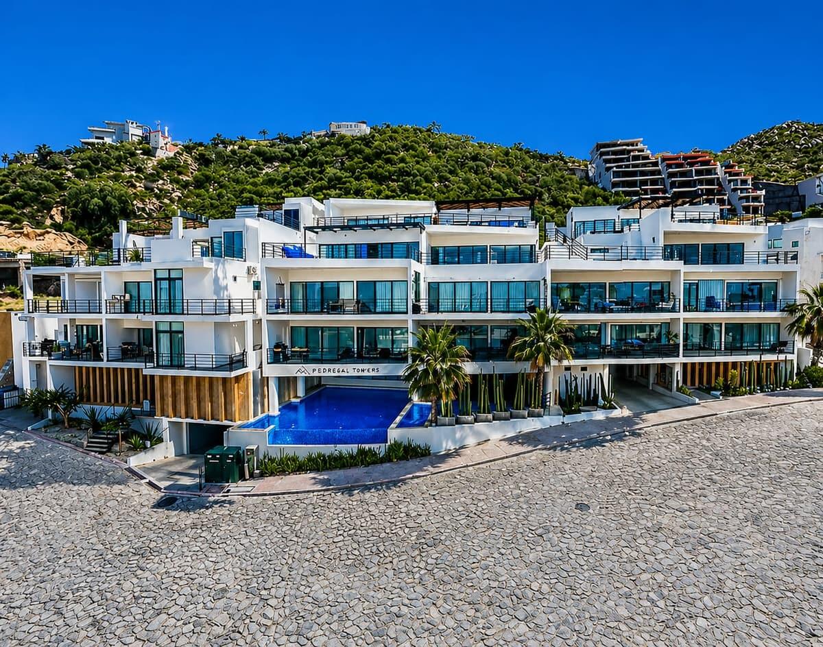Cabo Luxury Pedregal Towers Pedregal Towers A03 is a rare 3BR/3BA condo in Cabo San Lucas exclusive Pedregal community, walkable to downtown and the marina. Floor-to-ceiling sliding doors connect the living area to a private terrace with city/mountain – Camino del Colegio, Cabo San Lucas, BS