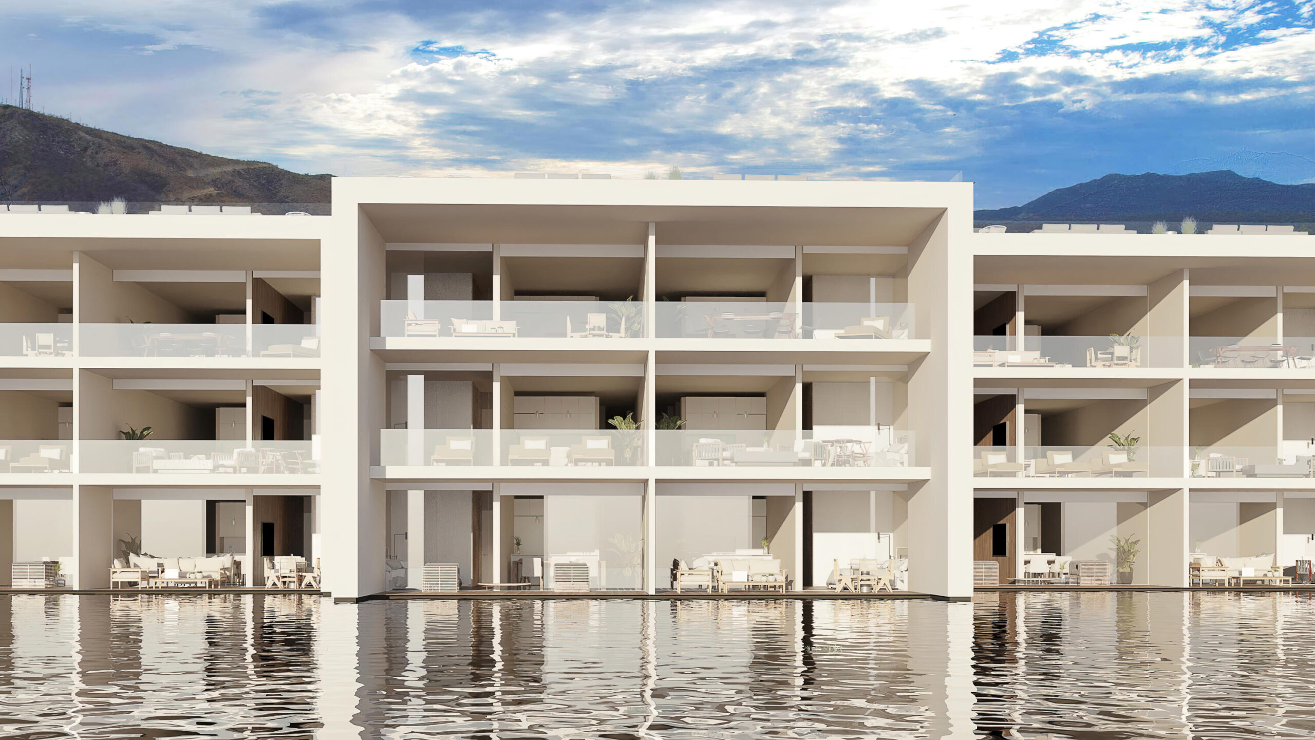 Cabo Luxury Cora Aqua Tower, located within Club Campestre San José del Cabo, one of Los Cabos' premier gated communities. Features 2 bedrooms, 2 full bathrooms, a guest half bath, TV room, laundry room, ocean – Paseo Del Monte Club Campestre, San Jose del Cabo, BS