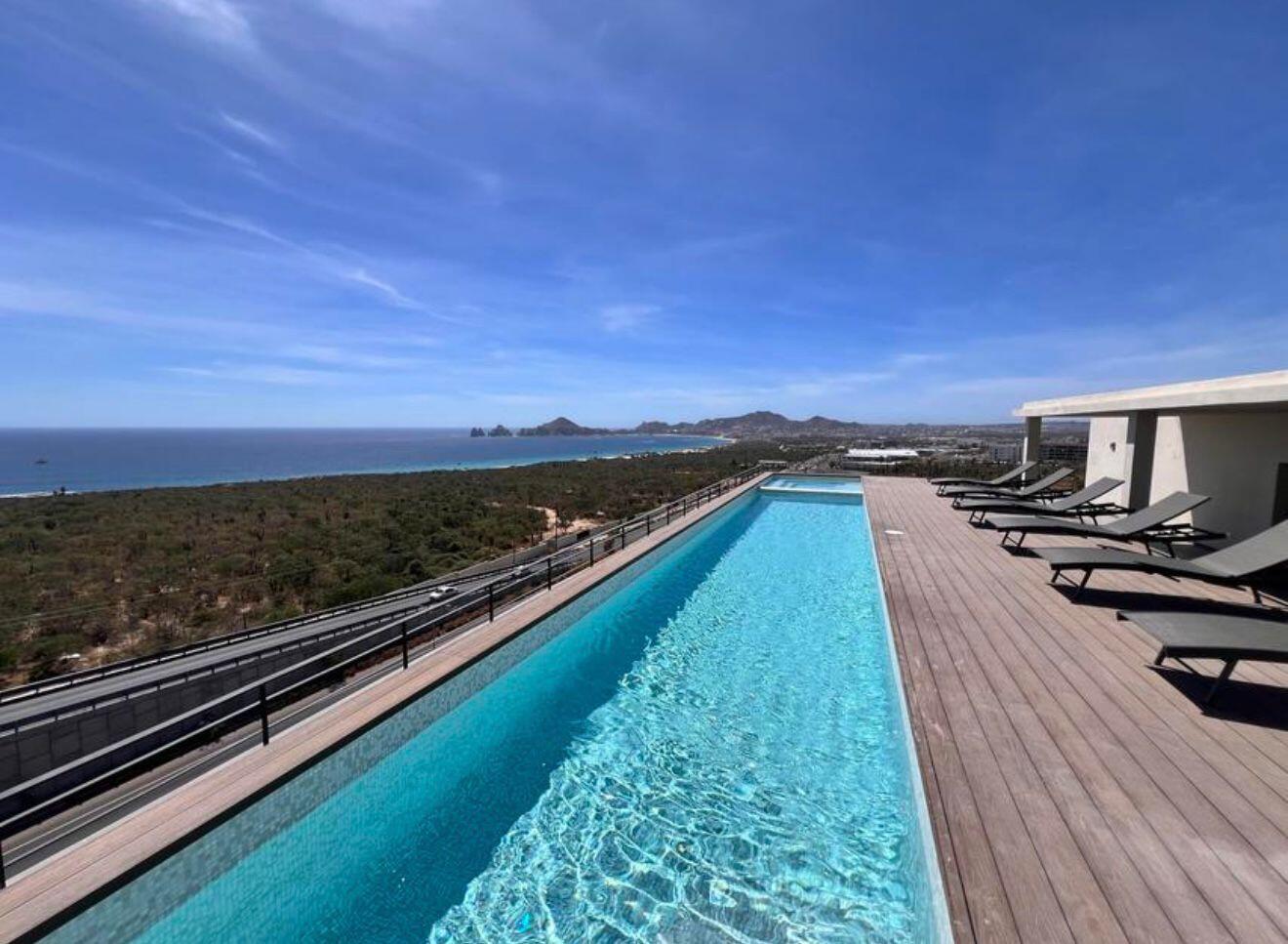 Cabo Luxury Torre Catalina Discover unparalleled luxury in this exquisite Penthouse overlooking the iconic Cabo San Lucas arch. Located in Tezal, just moments away from pristine beaches, world-class dining, and vibrant nightlife, this residence offers the perfect blend of privacy and proximity to all that Cabo San Lucas has to offer. Every detail of this Penthouse exudes sophistication and elegance, from its immaculate interior decor to its state-of-the-art amenities. Designed for both relaxation and entertainment, the spacious living areas flow seamlessly onto expansive terraces, where you can savor the spectacular unsets over the Sea of Cortez. – Torre Catalina, Cabo Corridor, Cabo Corridor, BS